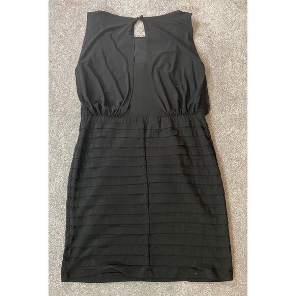 Dress Barn Sleeveless Black Dress Beaded Shoulder Detail Size 12 - Picture 2 of 11